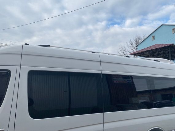 Рейлінги (сірий металік або чорні, 2 шт) 265 см, Чорні для Volkswagen LT 1998-2024 рр | Зображення 1