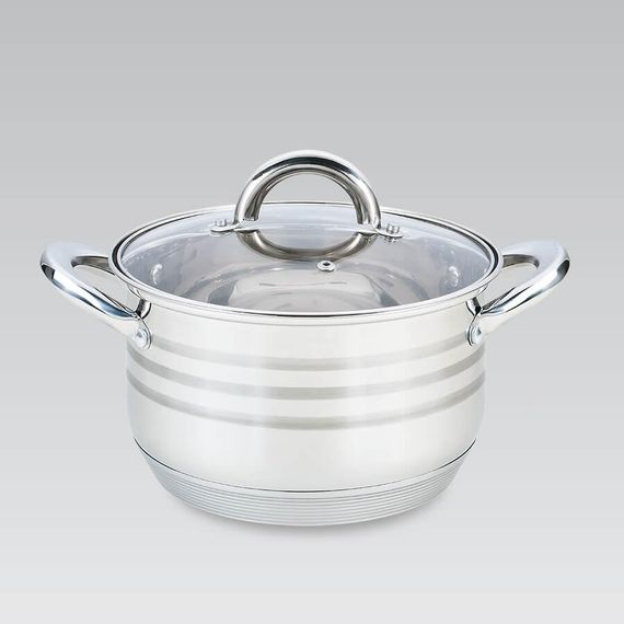 Кастрюля Maestro MR-3513-20, 3.9 л, 20 см, из нержавеющей стали с крышкой, для всех типов плит