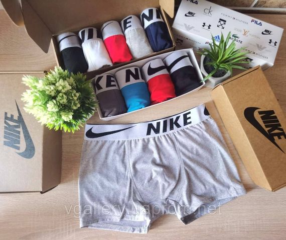 Комплект трусів Nike, подарунковий набір боксерів Найк у коробці на 2-5 штук, труси Найк для справжніх чоловіків