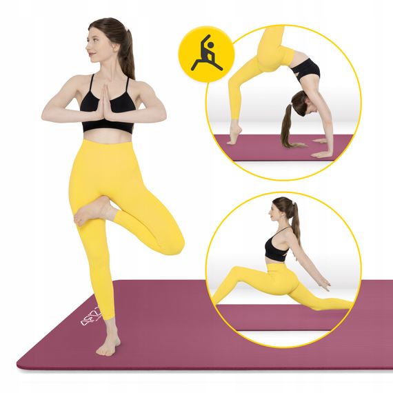 Килимок (мат) спортивний 4FIZJO NBR 190 x 100 x 1.5 см для йоги та фітнесу Burgundy (P-5905973407144) | Зображення 4