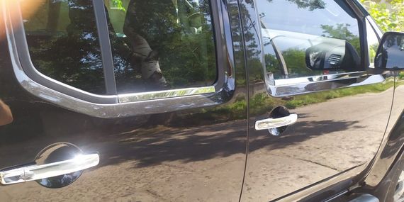 Зовнішня окантовка вікон (4 шт., нерж.) OmsaLine - Італійська нержавійка для Nissan Navara 2006-2015 рр | Зображення 1