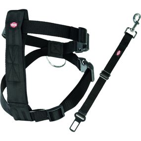 Пояс-шлея безпеки Trixie для собак в автомобіль розмір L 70–90 см на 25 мм чорний