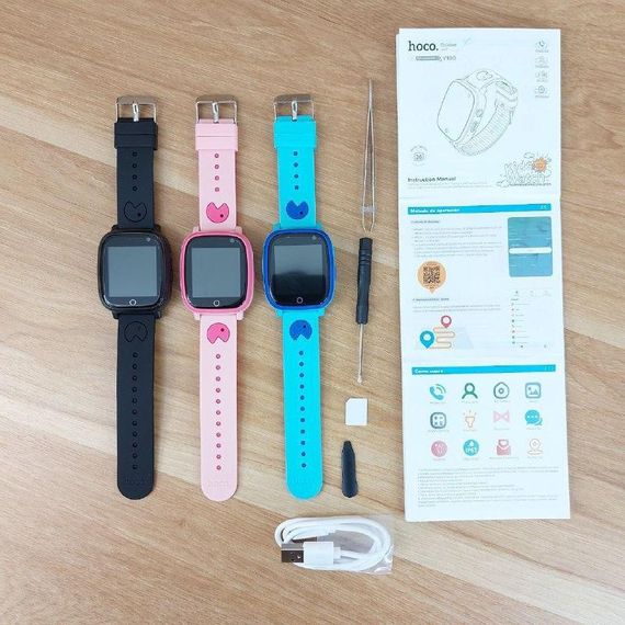 Дитячий смарт годинник з функцією дзвінка та камерою Hoco Y100 Pink | Зображення 4