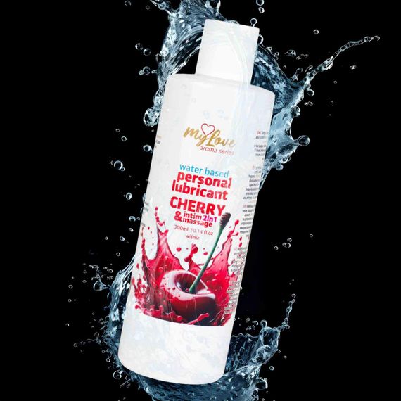 Водний лубрикант 2в1 для інтимної близькості та масажу MyLove Aroma Series Cherry (Вишня), 300 мл Sex Aura | Зображення 4