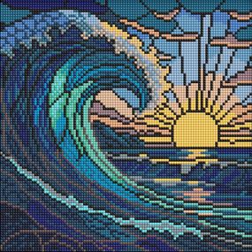 Алмазна мозаїка "Вітраж. Хвиля" ©art_selena_ua AMO8320, 30х30 см