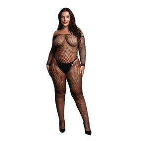 Женский боди-комбинезон из сетки Le Désir Off Shoulder Fishnet Bodystocking, черный Sex Aura