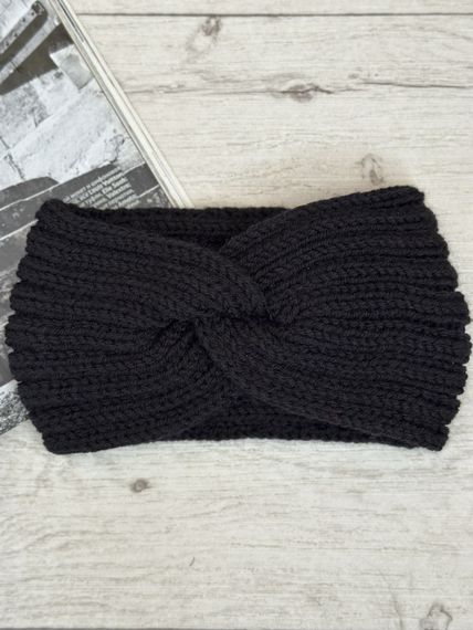 Пов'язка на голову в'язана тепла Біло-Бежевий 55-58р  One Size (3122) | Зображення 2
