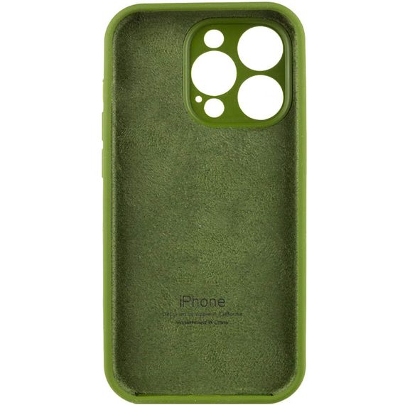 Чохол Silicone Case Full Camera Protective (AA) для Apple iPhone 15 Pro (6.1") Зелений / Dark Olive | Зображення 3