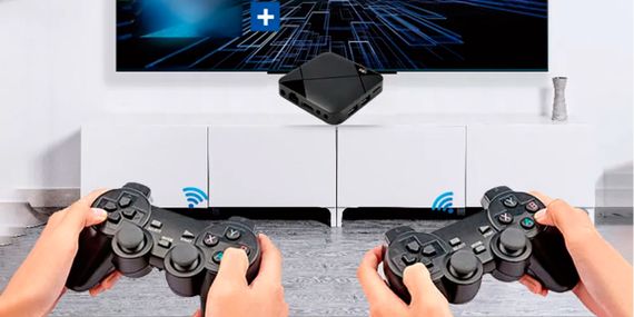 Игровая ТВ-приставка M8 mini 4K на Android TV с встроенным эмулятором ретро-игр и джойстиками | Зображення 4