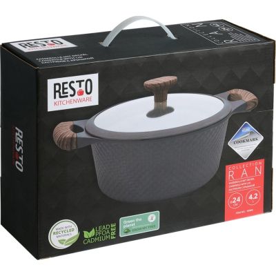 Кастрюля Resto Ran чорна 24 см 4,2 л (93903) | Зображення 6