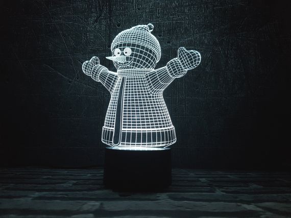 Змінна пластина для 3D Світильників "Сніговик" 3DTOYSLAMP