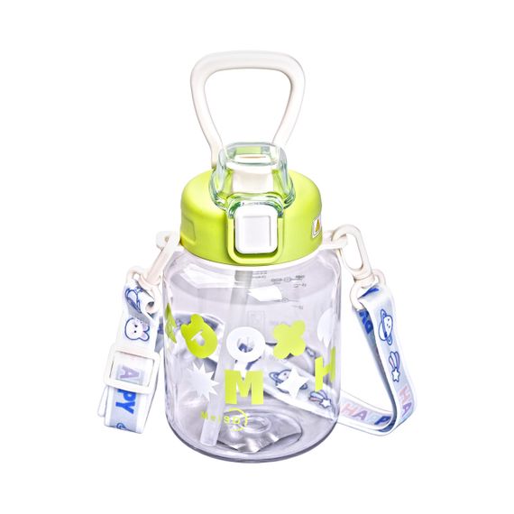 Пляшка для води Gucgres дитяча 650 мл на ремінці зелена HP-14-43GR