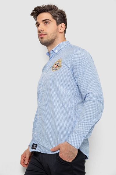 Рубашка мужская в клеточку, цвет голубой, 214R9030 | Зображення 2