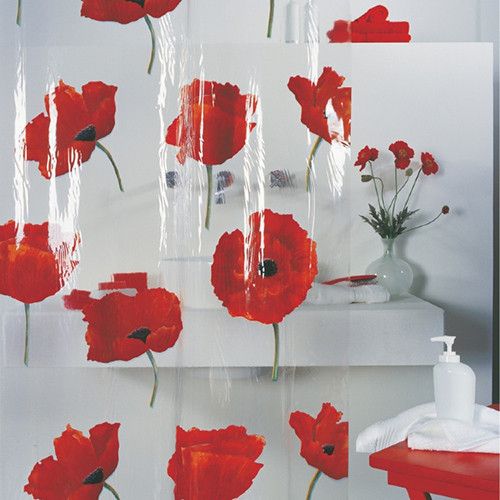 Шторка для ванной и душа Spirella Poppy 180x200 см, водоотталкивающая PEVA, 10.42344 | Зображення 1