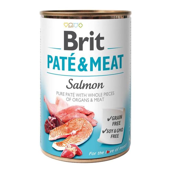 Brit Pate & Meat Dog Salmon вологий корм з лососем для дорослих собак 400 гр