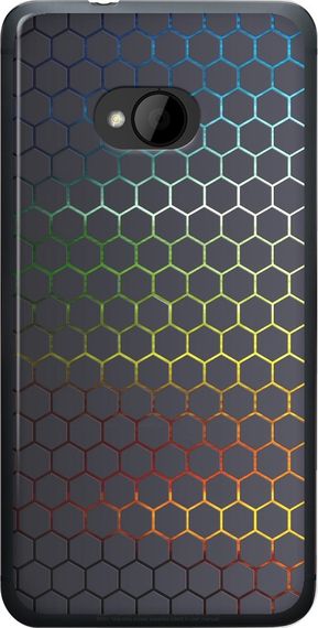 Чехол на HTC One M7 Переливающиеся соты "498u-36-17620"