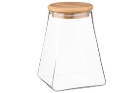 Банка для хранения Ardesto Fresh, конус, 910 мл, стекло, бамбук (AR1391BLC)