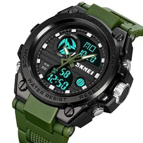 Годинник наручний чоловічий SKMEI 2031AG ARMY GREEN, годинник тактичний протиударний. DM-673 Колір: зелений | Зображення 1