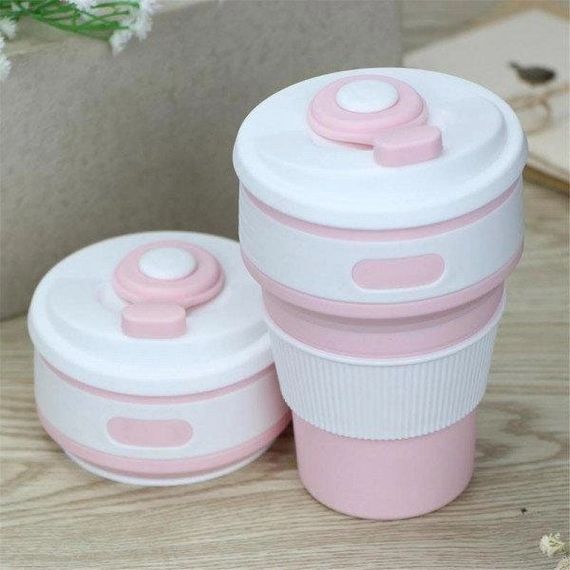 Кружка туристическая (складная/силиконовая), кружка походная силиконовая складная. Цвет: розовый | Зображення 6