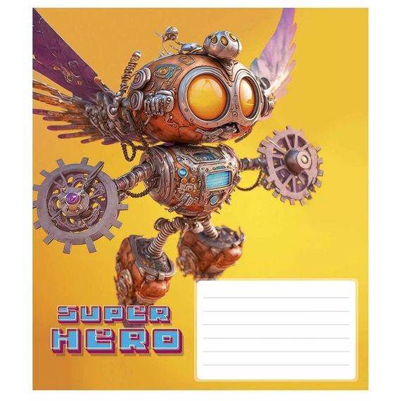 Тетрадь ученическая "Super hero" 012-3298K-4 в клетку, 12 листов