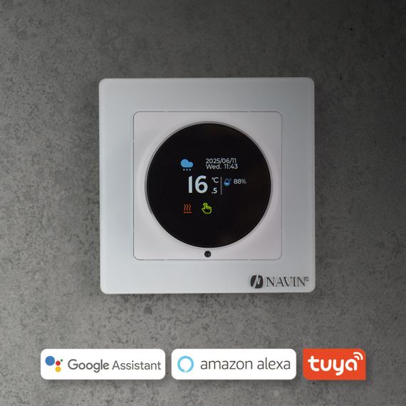 Терморегулятор для теплої підлоги EH20R-16A Wi-Fi Tuya, білий з зовнішнім датчиком температури | Зображення 2
