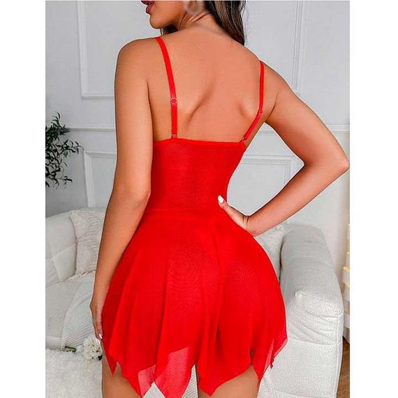 Спокусливий пеньюар червоний — S/M — Еротична білизна | Зображення 2