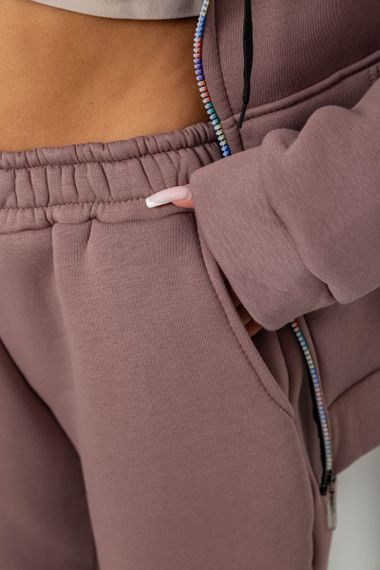 Спортивный костюм женский на флисе, цвет мокко, 238R5715 | Зображення 4