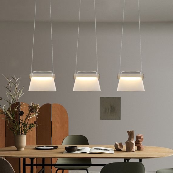 Люстра світлодіодна підвісна LED світильник для квартири на стелю лед 26413 Білий 30-150х21х10 см. | Зображення 1