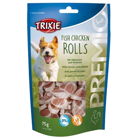 Ласощі для собак з куркою та лососем Trixie Premio Fish Chicken Rolls, 75 гр