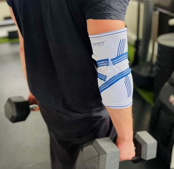 Налокітник Power System PS-6007 Elbow Support Pro White/Blue (1шт.) S/M | Зображення 9