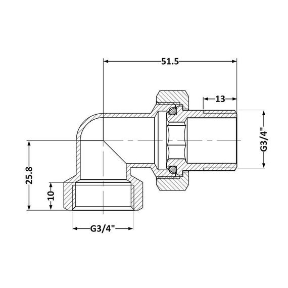 Сгон-американка Thermo Alliance Base 3/4"ВН никель, угловой SD191W20 | Зображення 1