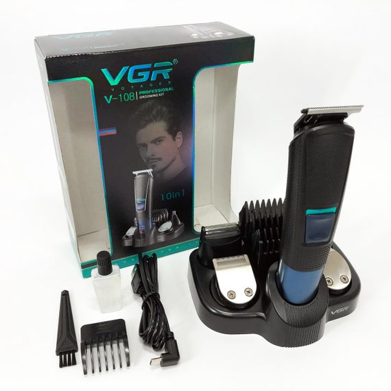 Машинка для стрижки волосся VGR V-108 тример машинка для стрижки 10 в 1, Професійна електробритва | Зображення 9