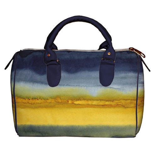 Сумка бочонок Barrel Желто-синие разводы 28x18x17 см (SB_21M011_TSI)
