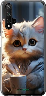 Чохол на Huawei Nova 5T Білий кіт "5646u-1833-2448"