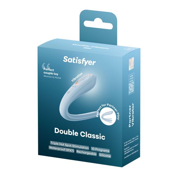 Вібратор для пар Satisfyer Double Classic Light Blue з одним моторчиком | Зображення 6