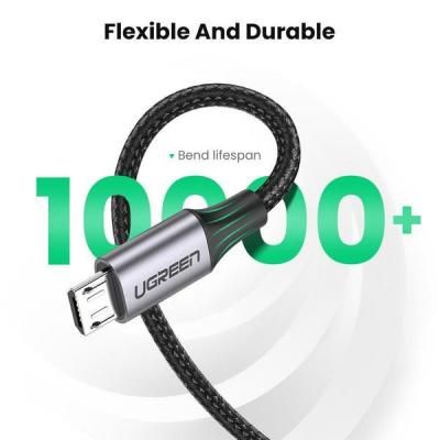 Дата кабель USB 2.0 AM to Micro 5P 2.0m US290 Aluminum Braid Black Ugreen (60148) | Зображення 5