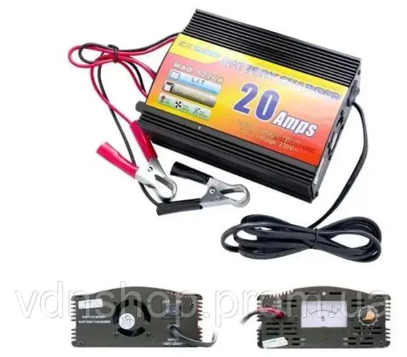 Зарядное устройство для аккумулятора UKC Battery Charger 20A MA 1220A black | Зображення 2