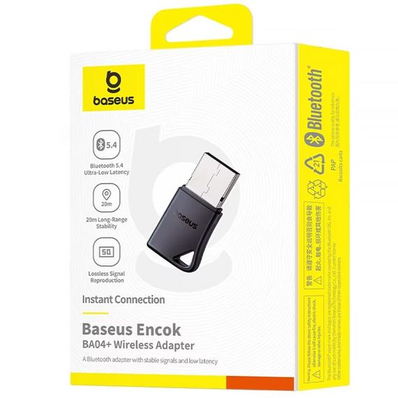 Bluetooth адаптер Baseus BA04+ (A10082600121) Black | Зображення 2