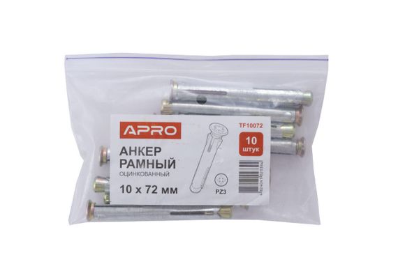 Анкер рамный Apro - 10 x 72 мм (10 шт.) TF10072 (TF10072) | Зображення 1