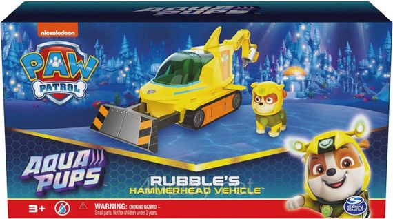 Щенячий Патруль спасательная машина-трансформер лодка Крепыша Paw Patrol Aqua Pups Rubble Hammerhead Shark | Зображення 1