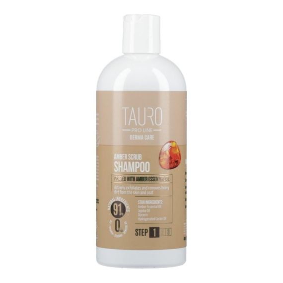 Шампунь-скраб для собак та котів Tauro Pro Line Derma Care Amber Scrub Shampoo, 400 мл