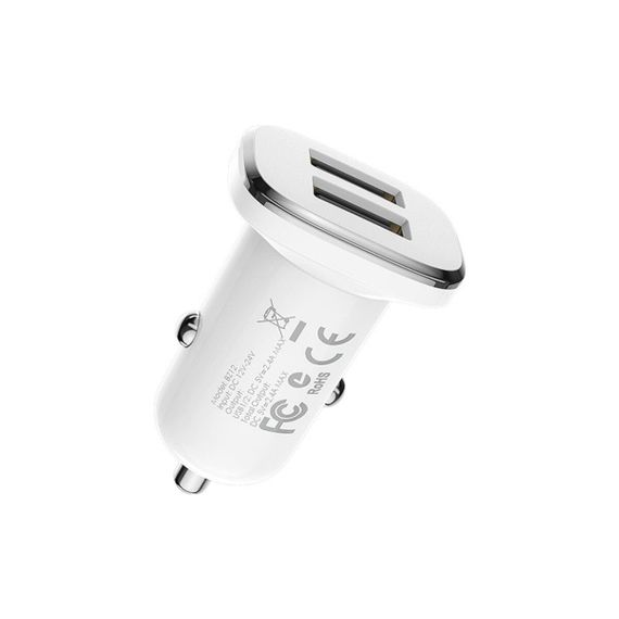 Автомобільний зарядний пристрій BOROFONE BZ12 double port in-car charger | Зображення 1