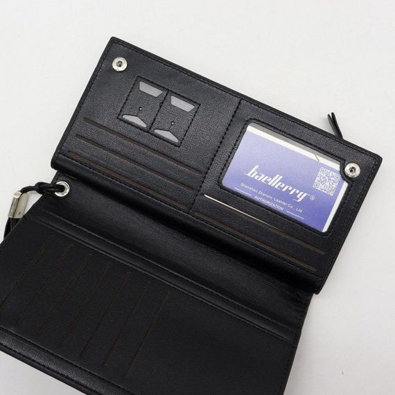 Кошелек мужской Baellerry Classic (19,5 х 10 х 3,5 см) / Мужское портмоне с ремешком / Клатч на кнопках и | Зображення 5