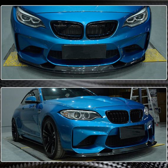 Накладка на передній бампер Lip V1 (для F87 M2, Карбон) для BMW 2 серія F22/23 2014-2021 рр | Зображення 3