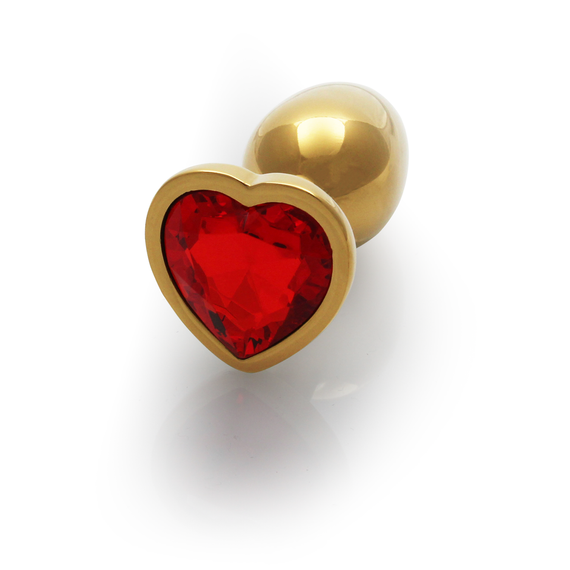 Анальна пробка - Ouch! Metal Butt Plug Small Gold/Ruby Red Sex Aura | Зображення 2