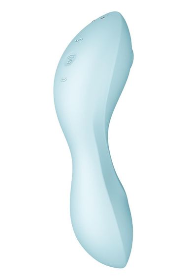 Вакуумний смарт-стимулятор із вібрацією Satisfyer Curvy Trinity 5 (Blue)  (м'ята упаковка!!!) | Зображення 5