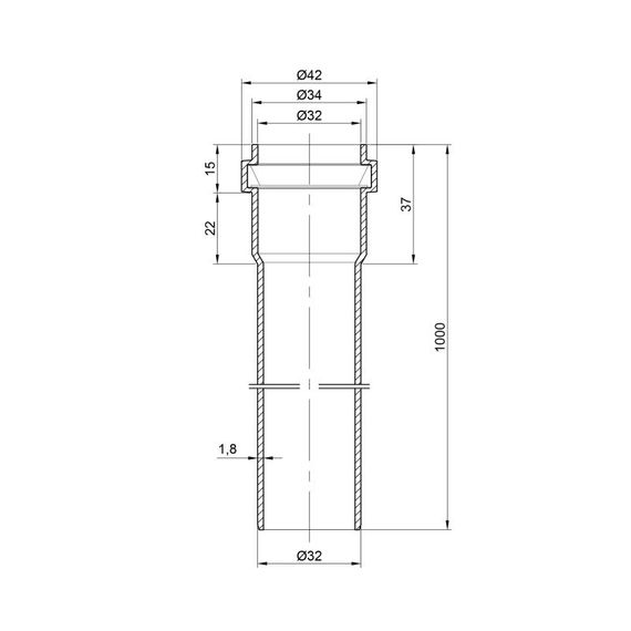 Труба PPR каналізаційна TA Sewage 32х1,8, 1 м TASPIPP100032 | Зображення 1