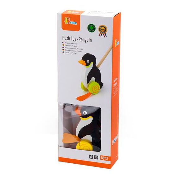 Дерев'яна каталка Viga Toys Пінгвінчик (50962) | Зображення 1