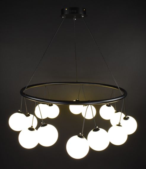 Люстра підвісна на 14 лампочок 27521 Чорний 45-160х85х85 см. | Зображення 5