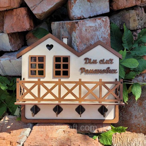 Настенная ключница из дерева Деревянный органайзер для ключей Держатель для хранения Персонализация